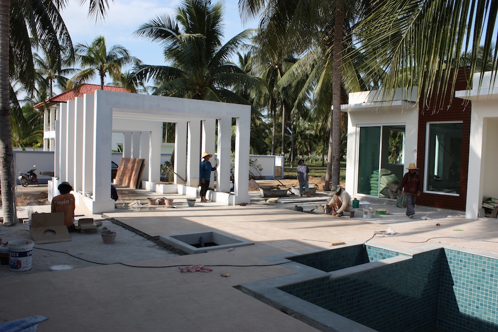 Construction on Deck and Pool